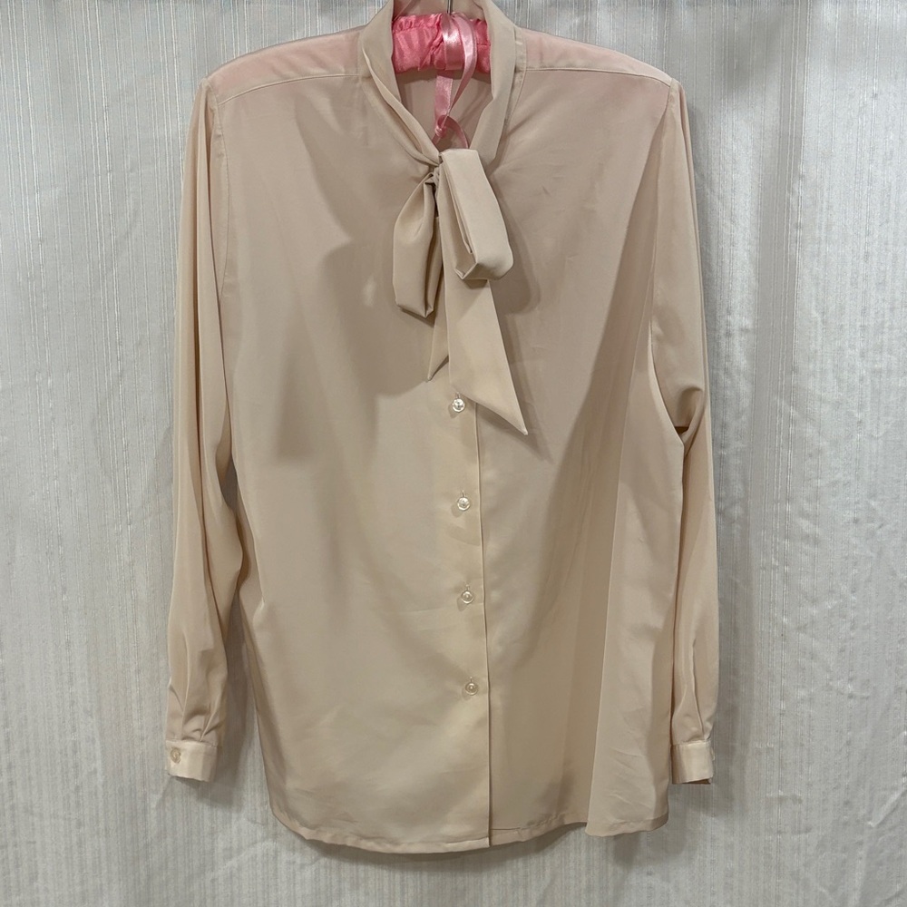 Vintage Blouse with Bow Tie Neck